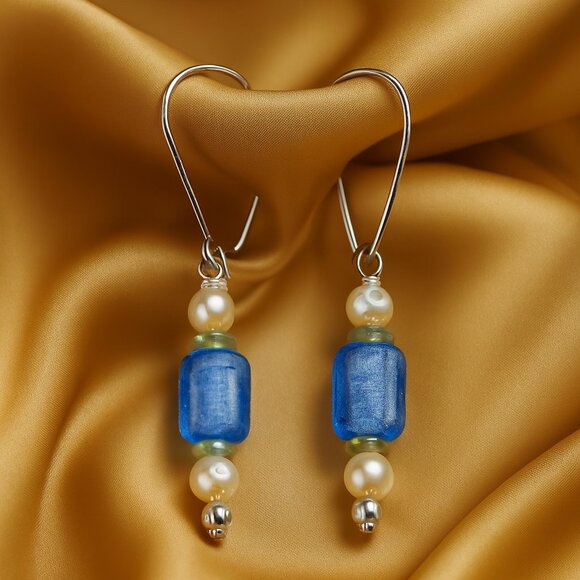 Colorful Beaded & Silver Tone Dangle Earrings – Boho Chic Statement Jewelry - Picture 1 of 11